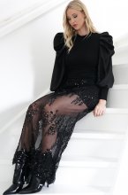 Mixed Brands - Skirt Glitter Chiffong 6228 - Black