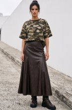 Mixed Brands - Maxi Skirt Vegan Leather N022 - Choco