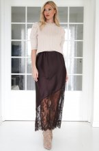 Mixed Brands - Satin skirt with lace 7250 - 3278 - Choco 2 (new)