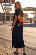Mixed Brands - Cotton Tshirt Dress SOLEIL KS22597 - Black