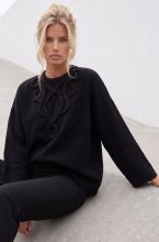 Mixed Brands - Top with braided details LR03287 - Black