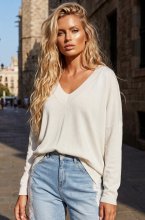 Mixed Brands - V-neck Top 52019 - White