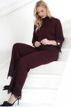Mixed Brands - Loungepant with Lace 9903-2 - Bordeaux
