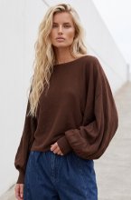 Mixed Brands - Blouse with balloon sleeve MXX16666 - Coffee