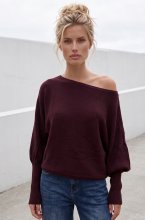 Mixed Brands - Boatneck Sweater YP2126 - Burgundy