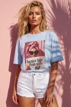 Mixed Brands - Better Late than Ugly Tshirt 2888J5 - Light Blue