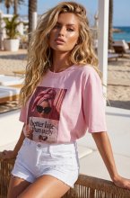 Mixed Brands - Better Late than Ugly Tshirt 2888J5 - Pink