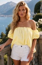 Mixed Brands - Offshoulder Top 3182 - Yellow