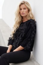 Mixed Brands - Short sleeve top floral LR03268 - Black