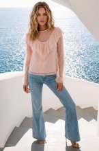 Mixed Brands - Top with lace and dotted mesh 505259 - Pink