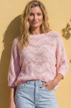 Mixed Brands - Wavy Mohair Sweater 5053 - Rose Shadow