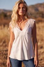 Mixed Brands - Cami with Lace 8804 - White
