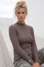 Mixed Brands - Longsleeve top with buttons LR095701 - Light Brown