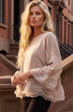 Mixed Brands - Ruffle detail top LR095768 - Champagne