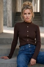 Mixed Brands - Top with Hearts AL5588 - Brown