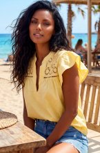 Mixed Brands - Top with embroidery CH236 - Yellow