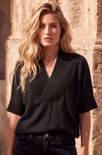 Mixed Brands - Top V-neck LR03217 - Black