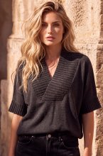 Mixed Brands - Top V-neck LR03217 - Grey