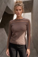 Mixed Brands - Top with Mesh LR03305 - Light Brown