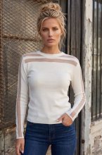 Mixed Brands - Top with Mesh LR03305 - White