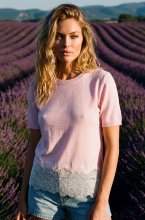 Mixed Brands - Tshirt with Lace CH9510 - Rose