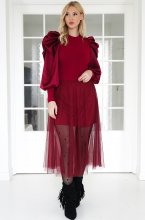 Mixed Brands - Tulle skirt with viscose lining 0305 - Burgundy