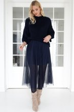 Mixed Brands - Tulle skirt with viscose lining 0305 - Navy