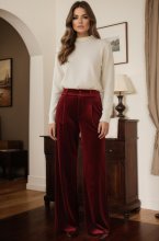 Mixed Brands - Velvet Pants 2501 - Bordeaux
