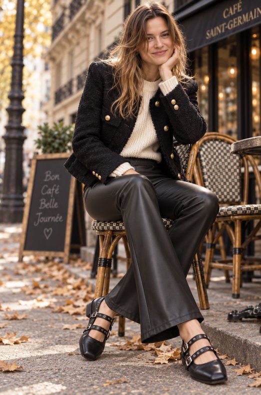 Mixed Brands - Flare Pant Vegan Leather 2770 - Black