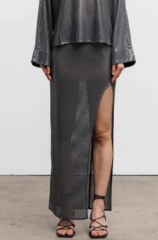 Ahlvar Gallery - Hilda Sequin Skirt - Dark Grey