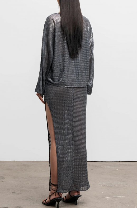 Ahlvar Gallery - Hilda Sequin Skirt - Dark Grey