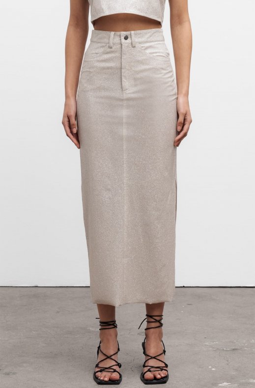 Ahlvar Gallery - Mika Shimmer Skirt - Cream