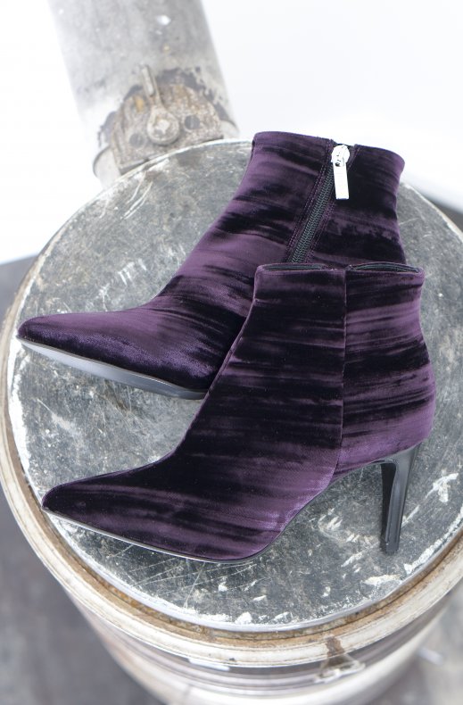 A Pair - Velour Bootie Purple