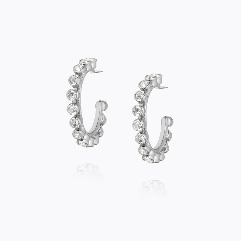 Caroline Svedbom - Siri Loop Earring - Rhodium Crystal