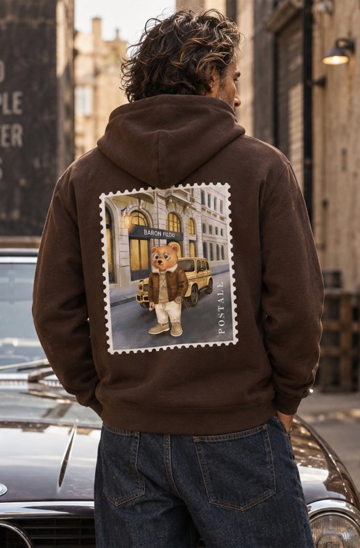 Baron Filou - Backprint Poster Hoodie Filou 183 Chalet Owners Club - Chocolate Brown