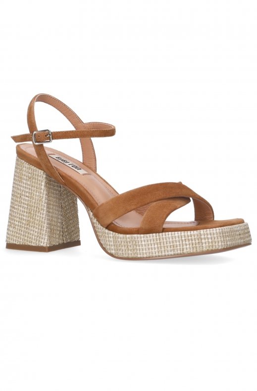 Bibi Lou - Platå Sandalett - Brown Suede