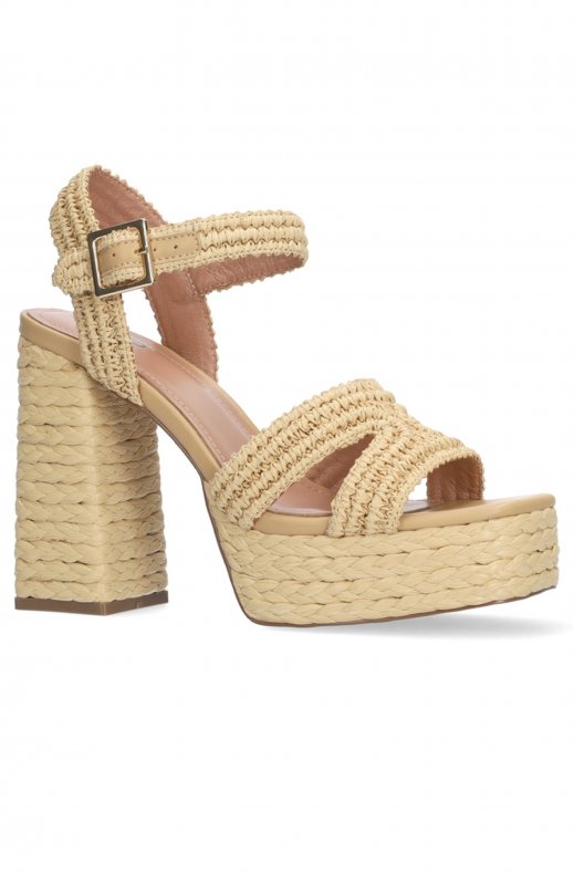 Bibi Lou - Platå Sandal - Rafia Beige