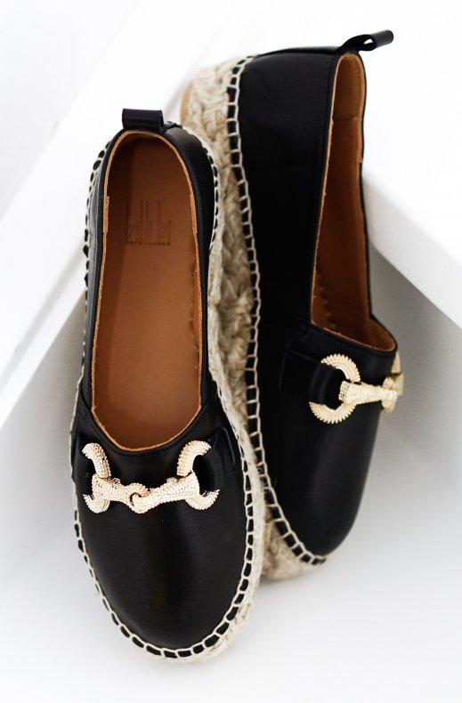 Billi Bi - Espadrille med Guldspånne A4404 - Black Nappa