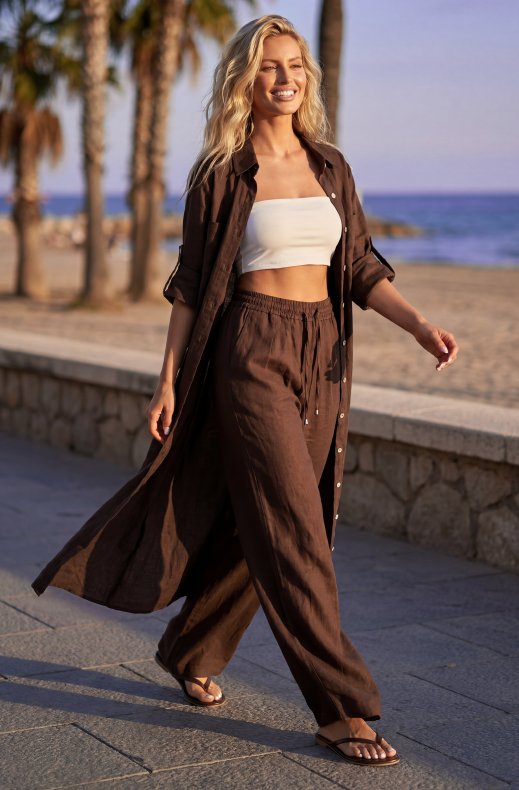 Blond Hour - Amalfi Shirt Dress - Choco