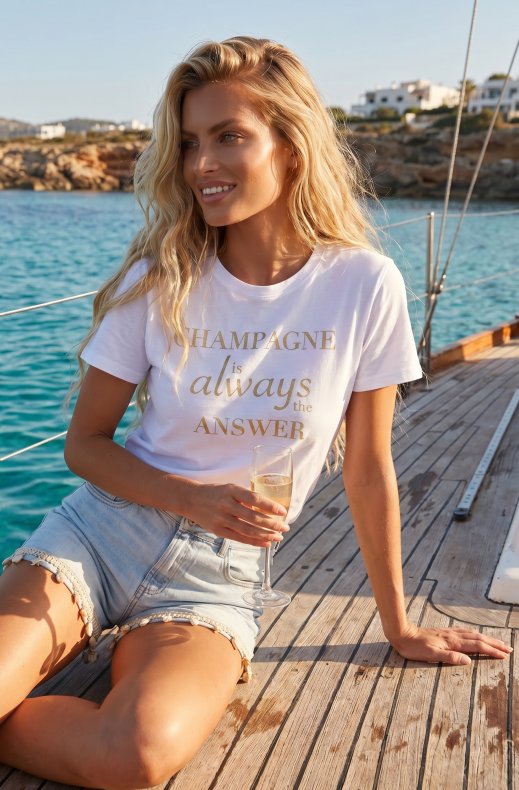 Blond Hour - Champagne Tshirt - White