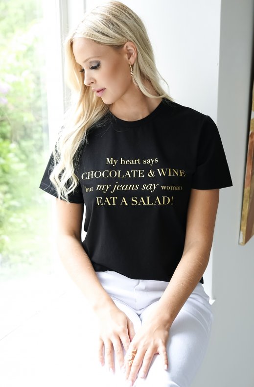 Blond Hour - Chocolate and Wine Tshirt - Black Gold