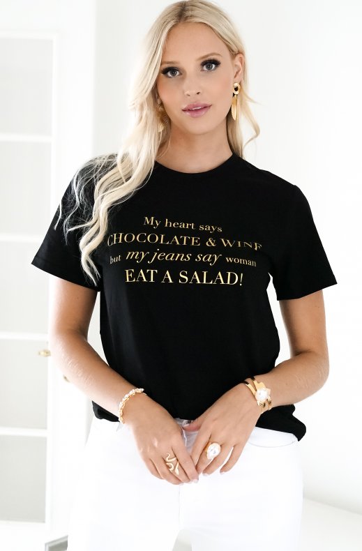 Blond Hour - Chocolate and Wine Tshirt - Black Gold
