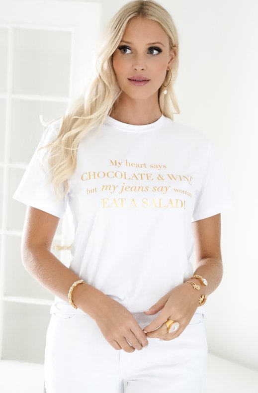 Blond Hour - Chocolate and Wine Tshirt - White Gold