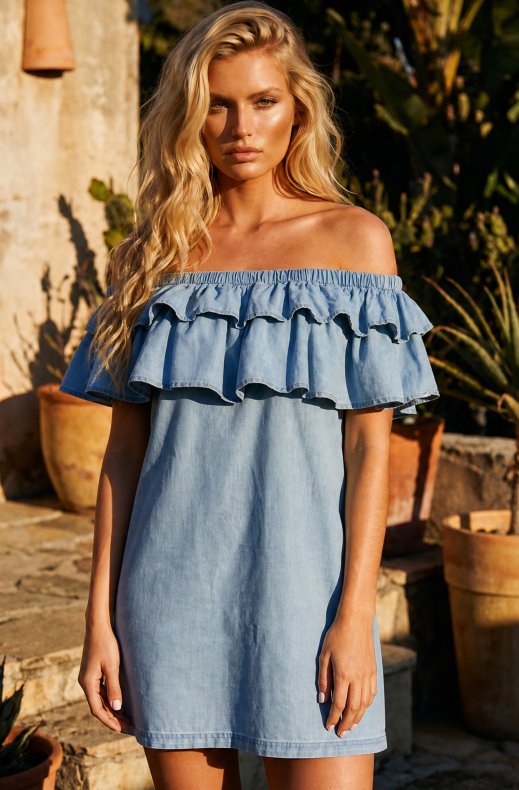 Blond Hour - Desire Offshoulder Dress - Denim Blue