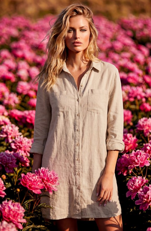 Blond Hour - Dolce Vita Linen Shirt - Beige