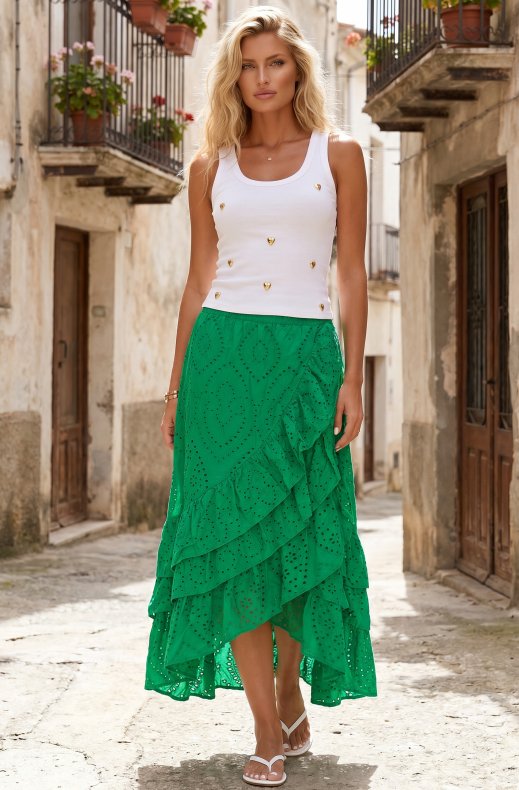 Blond Hour - Ibiza Maxi Skirt - Vibrant Green