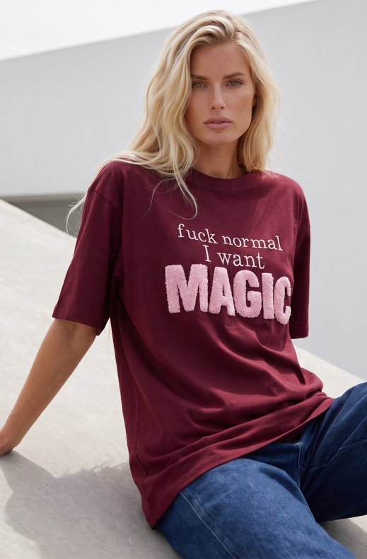 Blond Hour - I Want Magic Tshirt - Bordeaux-pink