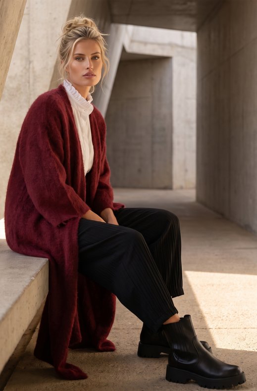 Blond Hour - Lodge Cardigan - Bordeaux