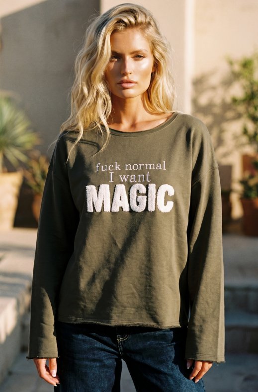 Blond Hour - I Want Magic Sweater - Olive
