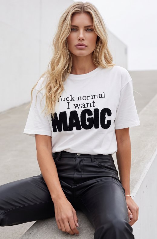 Blond Hour - I Want Magic Tshirt - White/Black